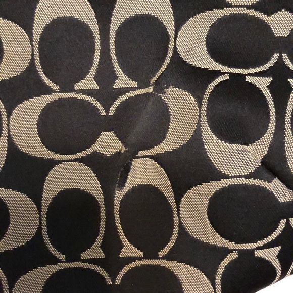 Black and gray Coach C patterned purse - Picture 3 of 6